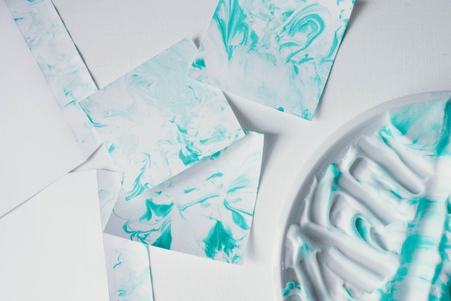 Paper Marbling with Shaving Cream and Ink | Design & Paper